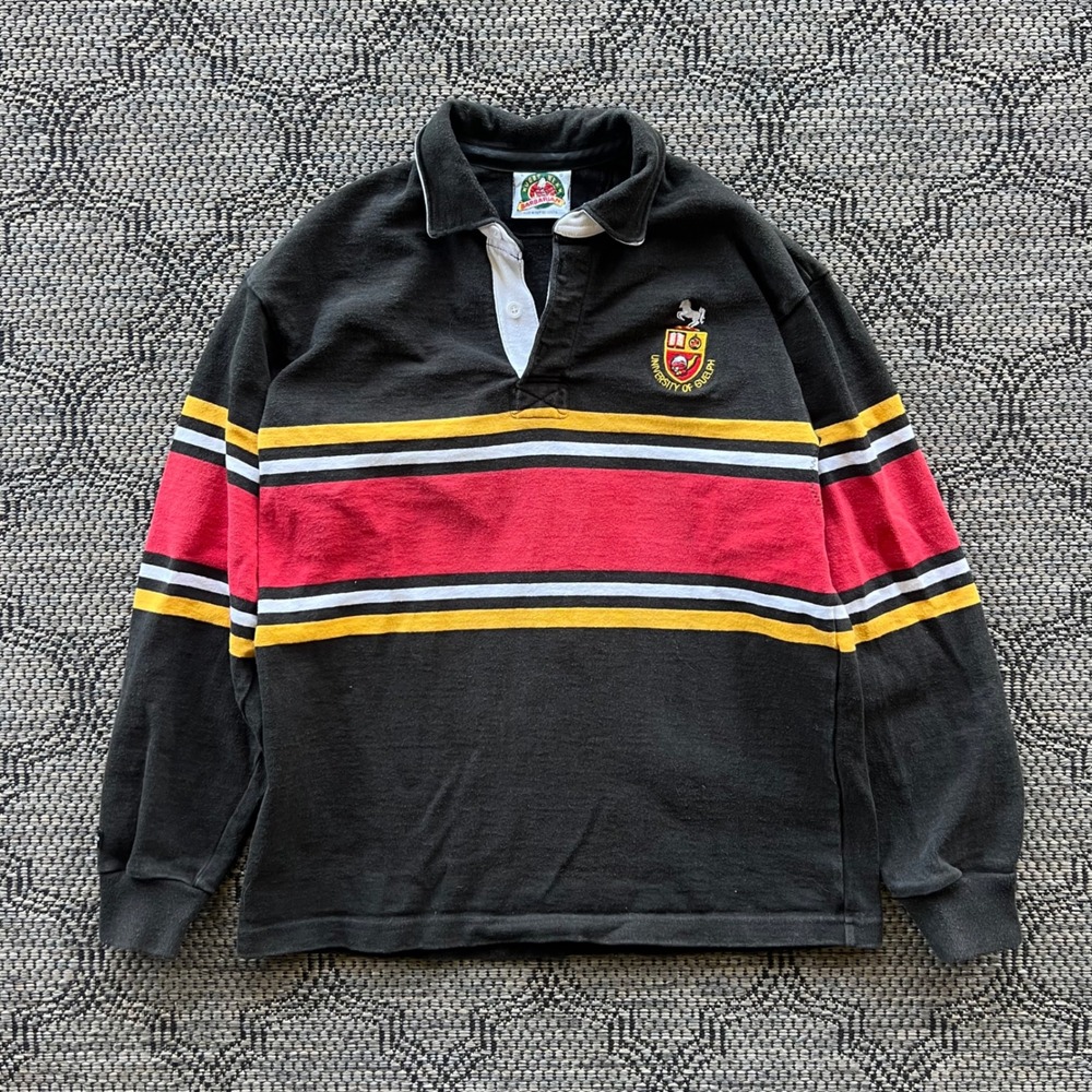 Vintage Barbarian Shirt Mens Large Black Rugby University of Guelph 90s